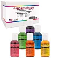 6 Color Cake Food Coloring Liqua-Gel Decorating Baking Neon Colors Set - U.S. Cake Supply .75 fl. Oz. (20ml) Bottles Neon Colors - Made in the U.S.A.
