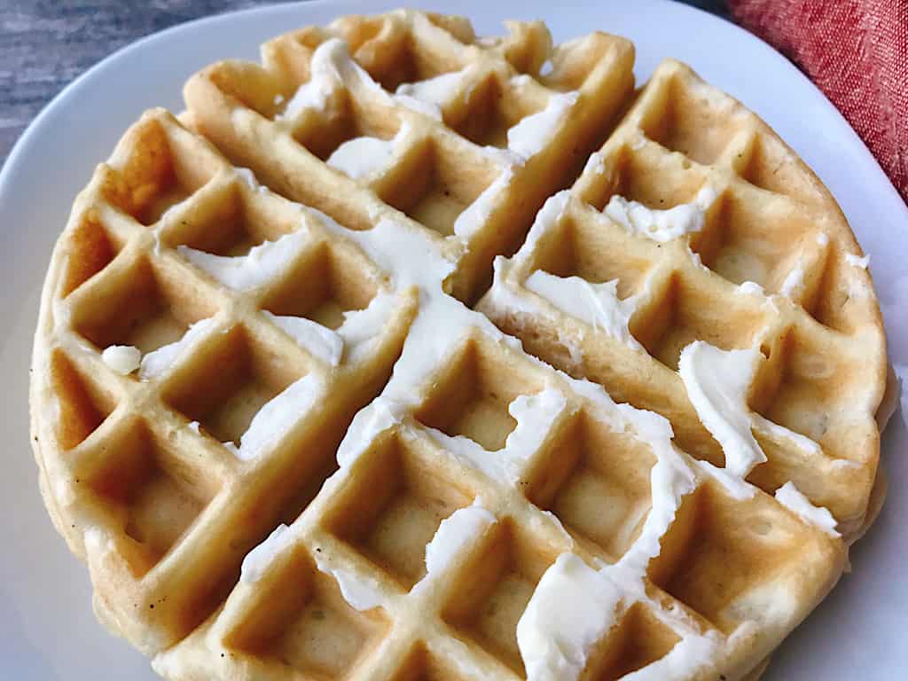 Waffle with butter.