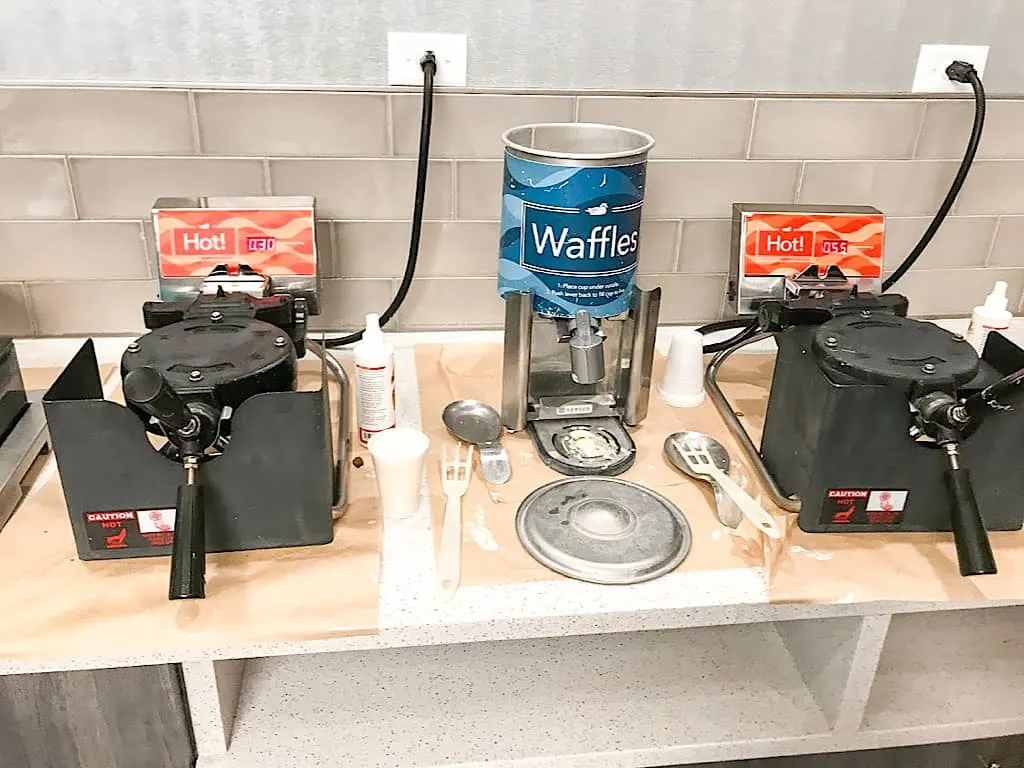 Waffle area at Homewood Suites Orlando