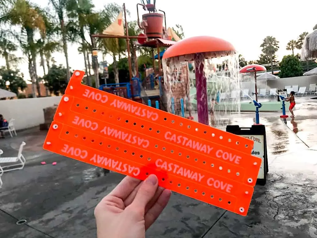 Wrist bands for Castaway Cove at Howard Johnson Anaheim