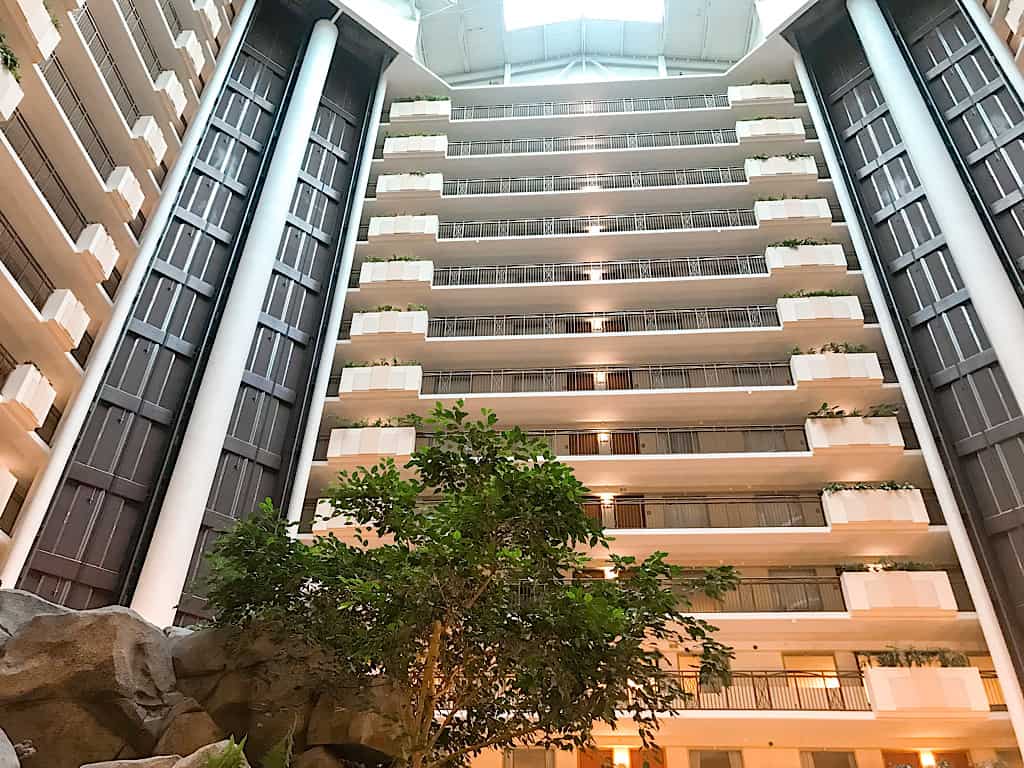 View of the Atrium at Embassy Suites Anaheim South