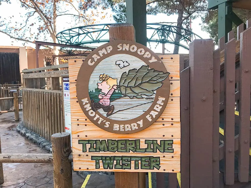 Timberline Twister at Camp Snoopy Knott's Berry Farm with Kids