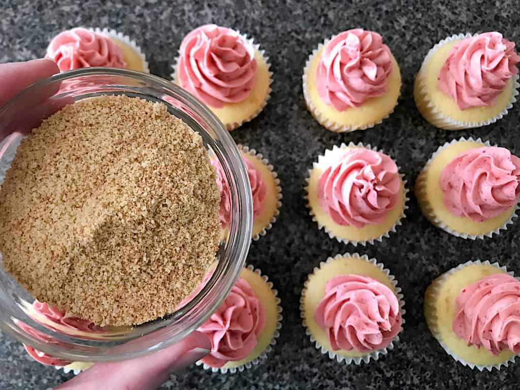 Graham cracker crumbs for strawberry cheesecake cupcakes
