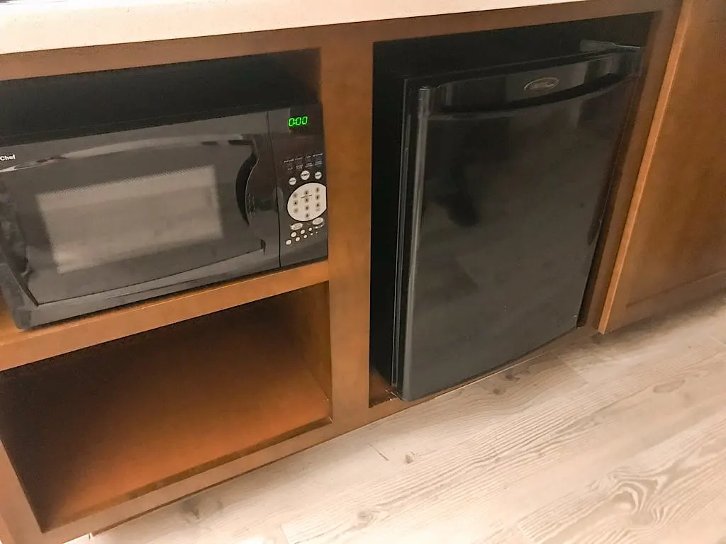 Microwave and Refrigerator in a Suite at Embassy Suites Anaheim South Review