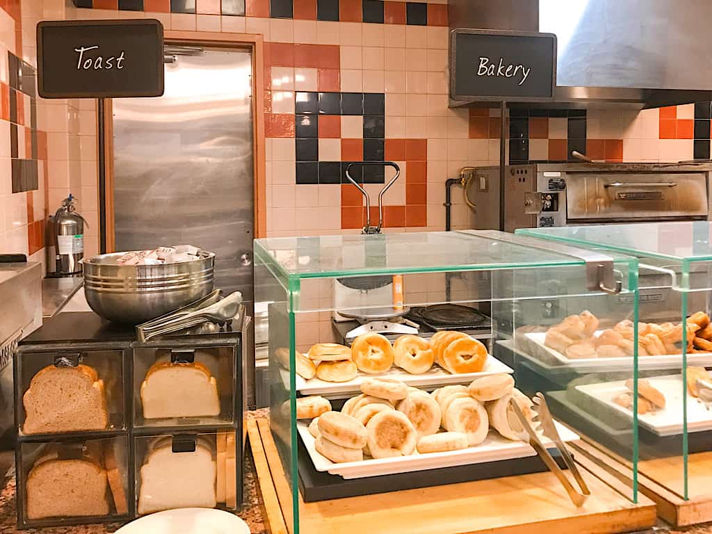 Baked goods for complimentary breakfast at a hotel near Disneyland 