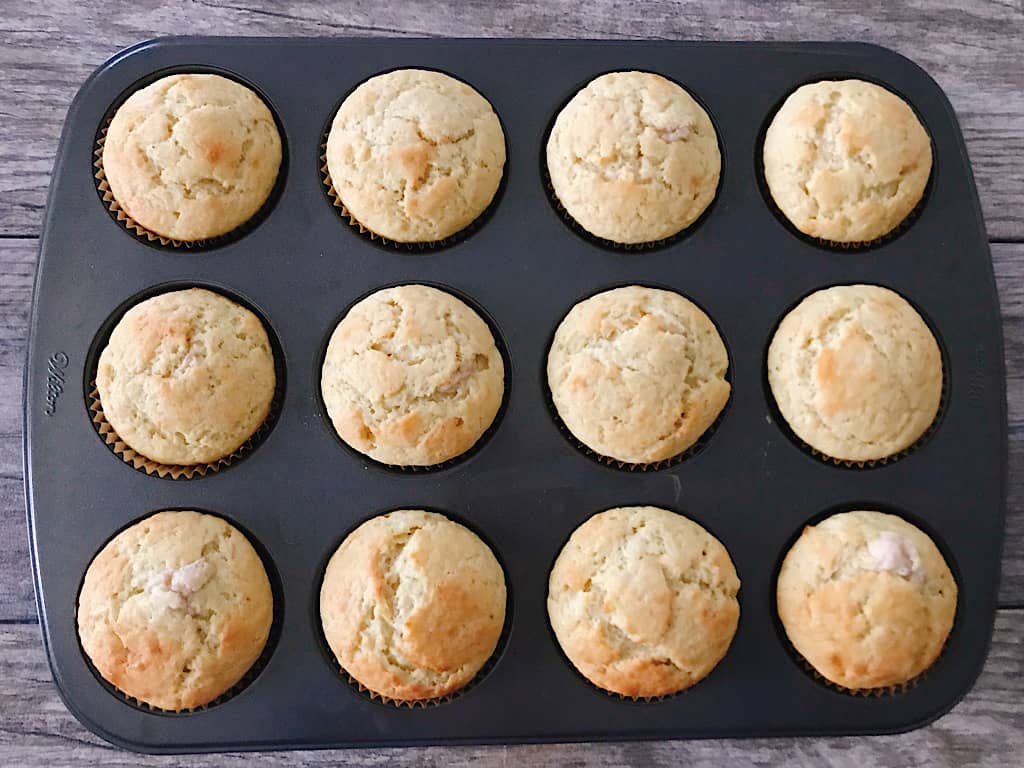 Banana Cream Muffins in a pan