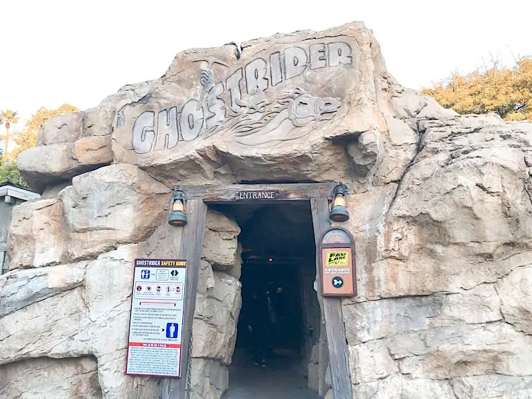 Entrance to Ghost Rider Roller Coaster at Knott's Berry Farm