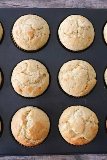 Banana Cream Muffins in a pan