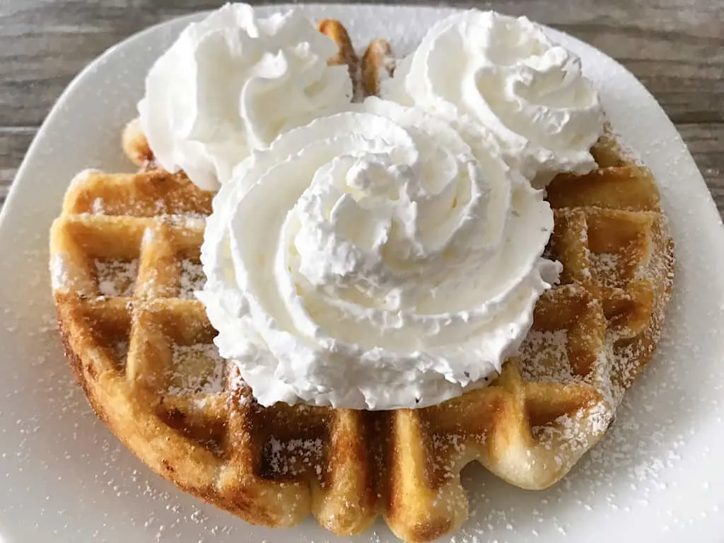 Funnel Cake Waffle with whipped cream