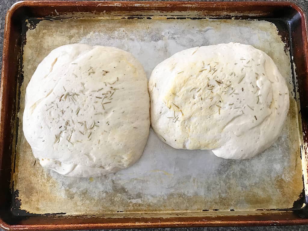 Cover the loaves with greased plastic wrap and allow them to rise until double in size again. For me, this took 30 minutes.