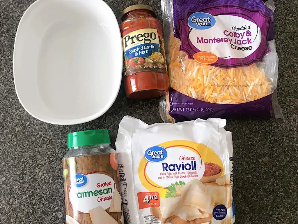 Ingredients for Easy baked ravioli