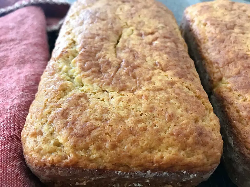 A loaf of cake mix banana bread