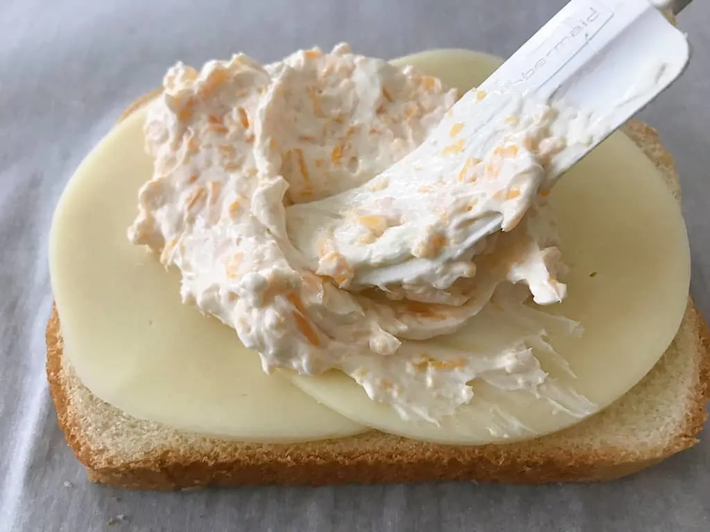 Cream cheese mixture for three cheese grilled cheese