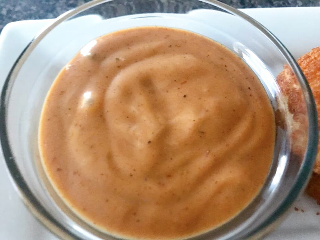 a dish of copycat red robin campfire sauce