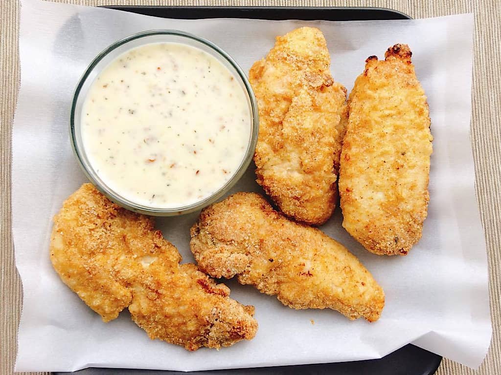Oven Fried Chicken and sauce