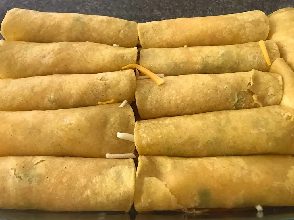 Rolled up cheese enchiladas