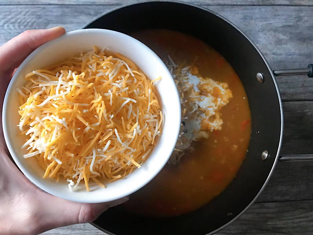 Shredded cheese to add to enchilada soup