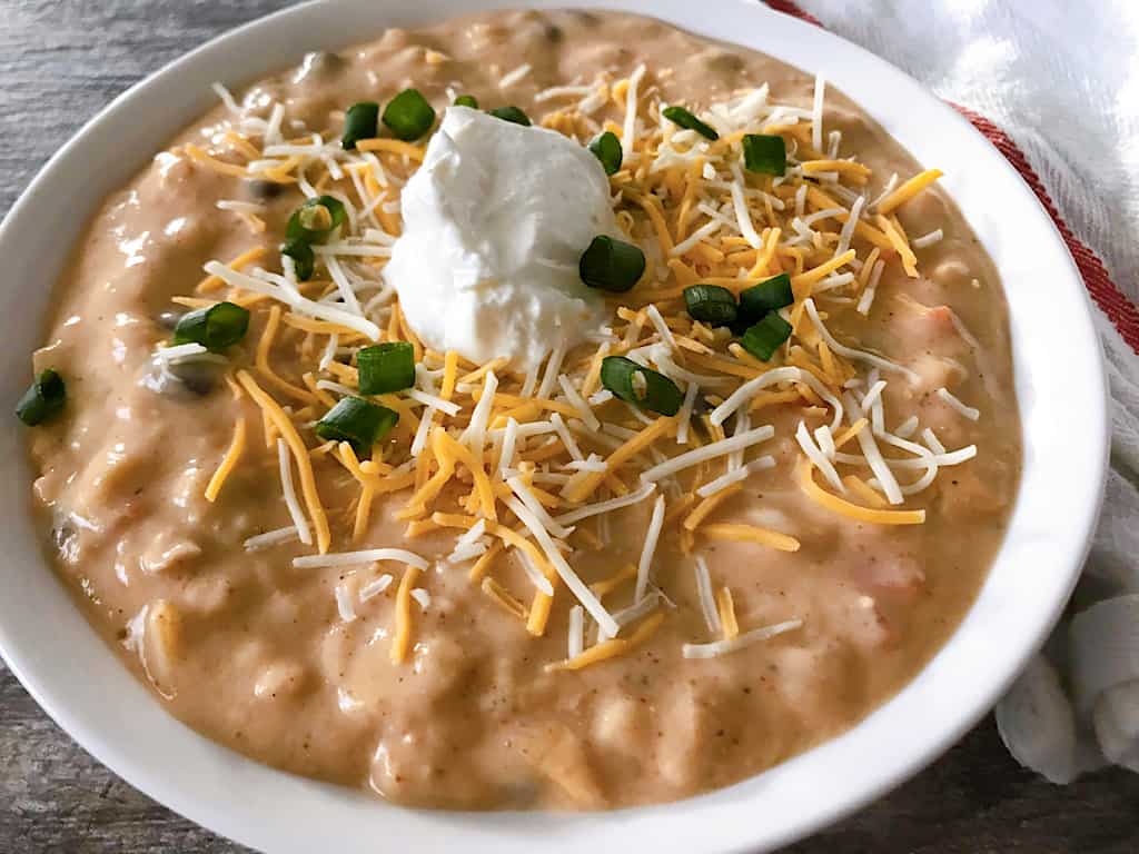 A bowl of Disneyland's Cheesy Enchilada Soup