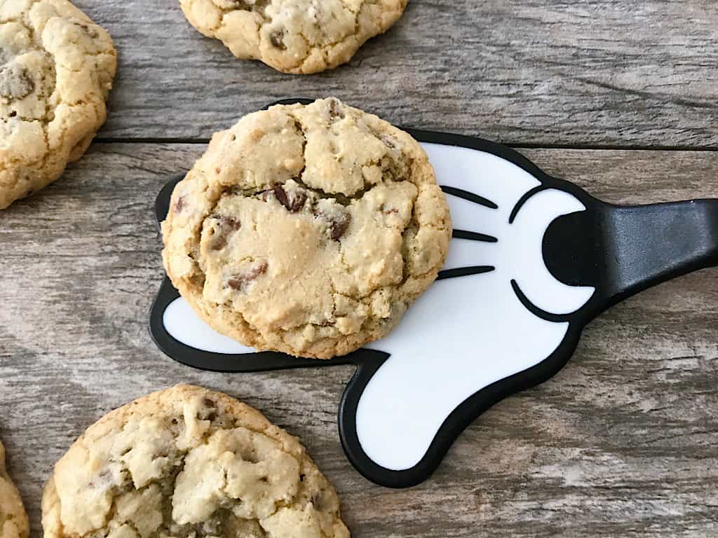 Grand Floridian Chocolate Chip Cookies and a Mickey Mouse spatula.