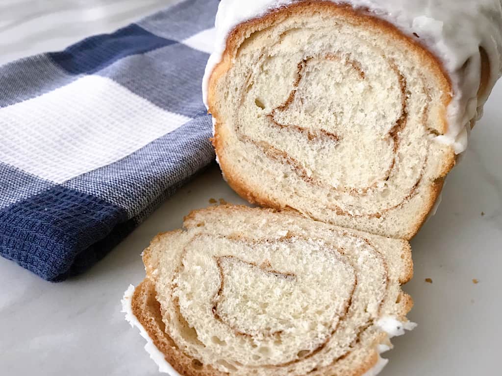 Sliced Chunky Cinnamon Bread with Icing