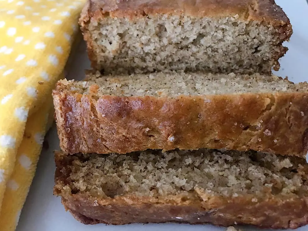 Allow the banana bread loaves to cool in the pan for 15 minutes before transferring to a cooling rack.