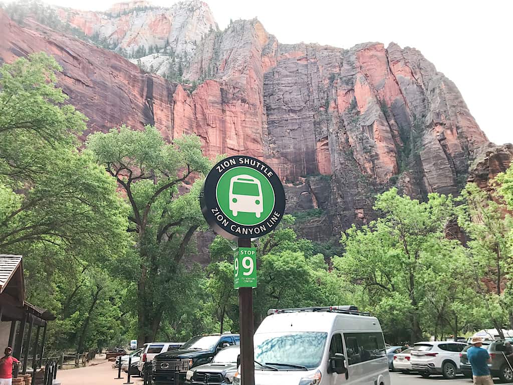 Shuttle stop at Zion