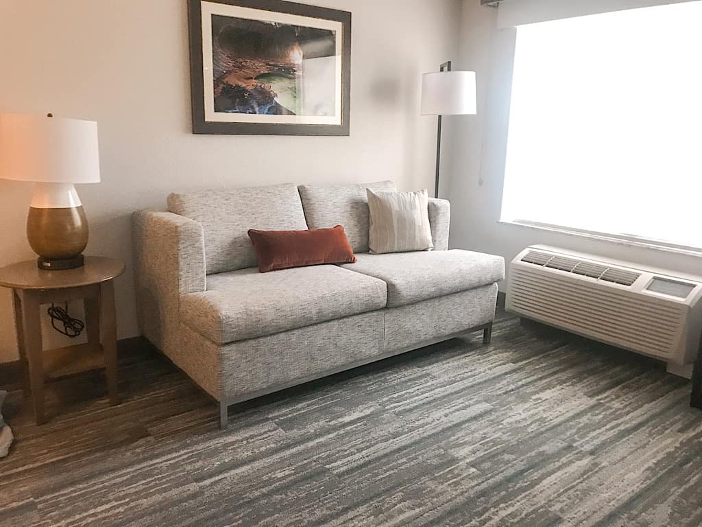 Sitting area in King Suite at Hampton Inn & Suites near Zion National Park