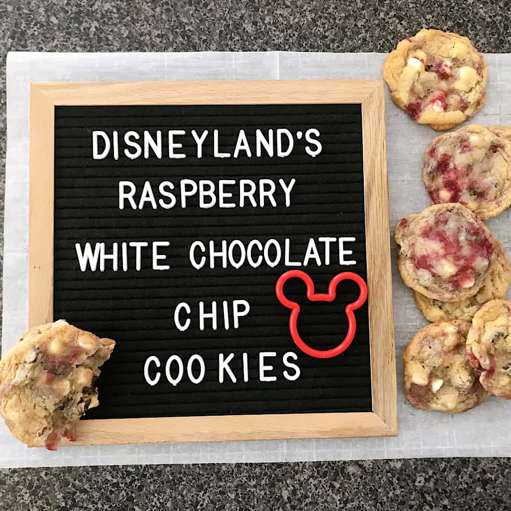 Disneyland's Raspberry White Chocolate Chip Cookies Letter Board