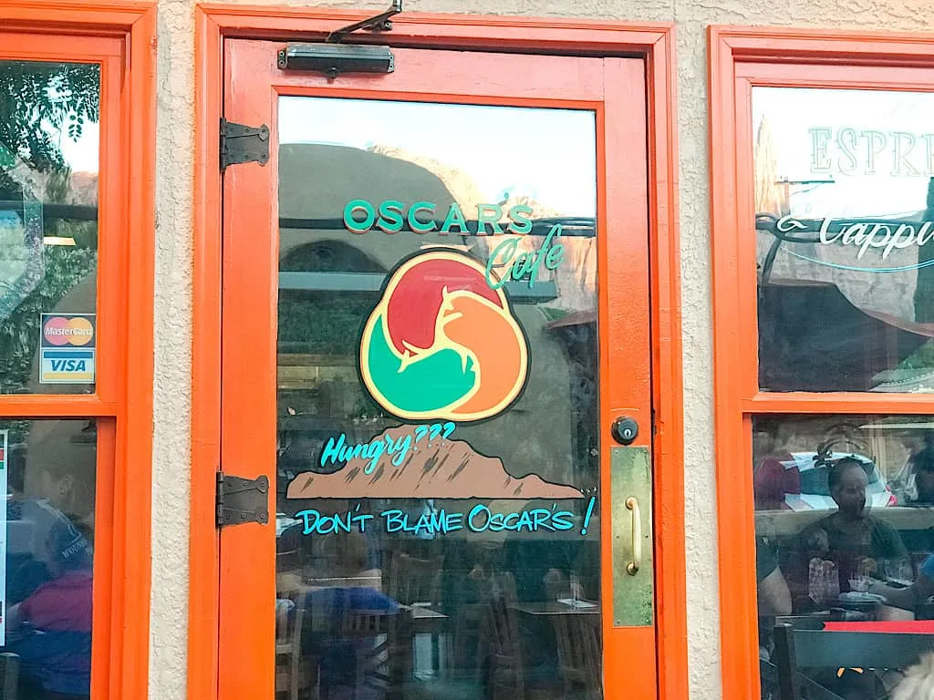 Entrance to Oscar's Cafe in Springdale, Utah near Zion National Park