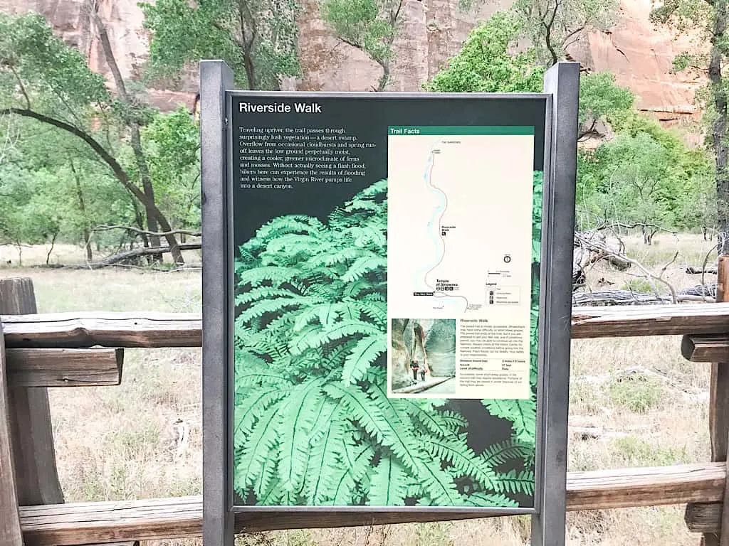 River Walk Trail Head at Zion National Park with Kids