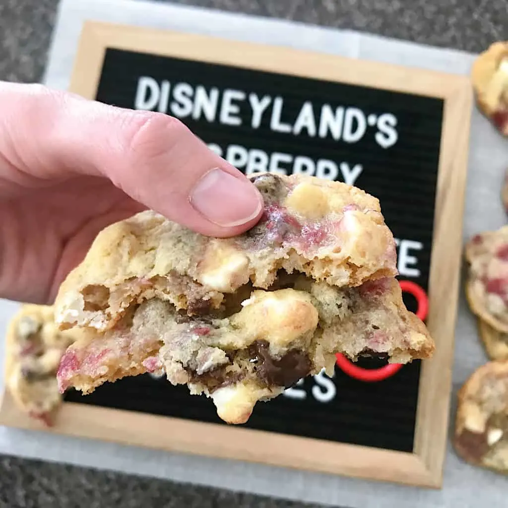 Freshly baked Raspberry White Chocolate Chip Cookies 