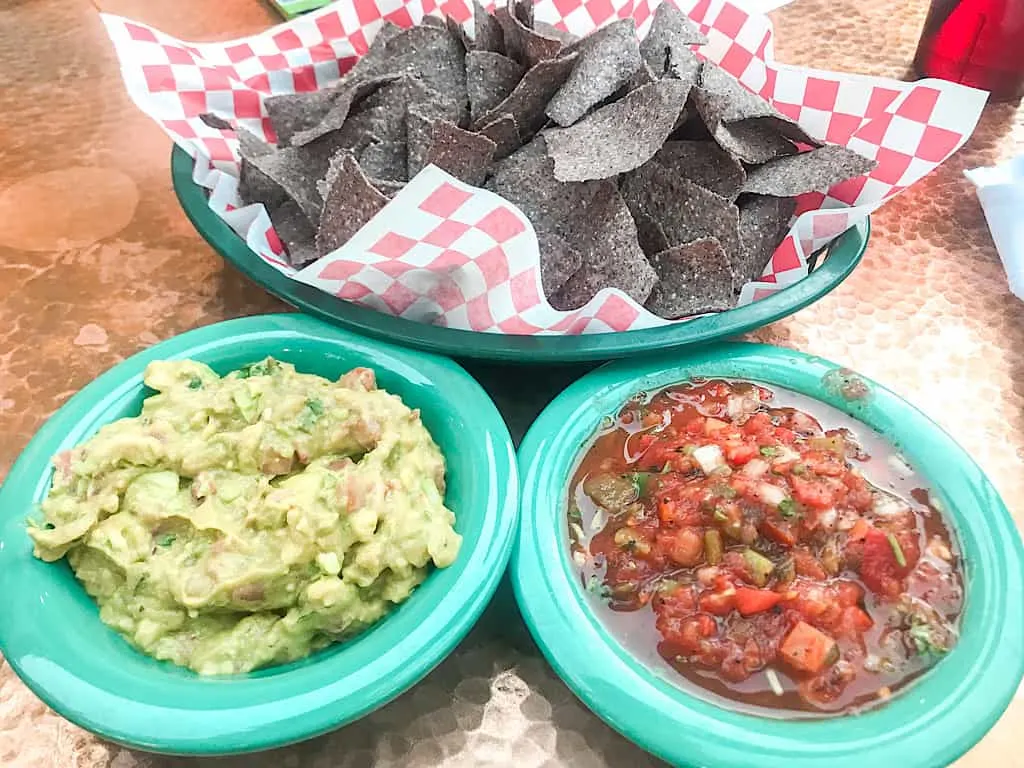 Chips, Salsa, and Guacamole from Oscar's Cafe in Springdale, Utah near Zion National Park