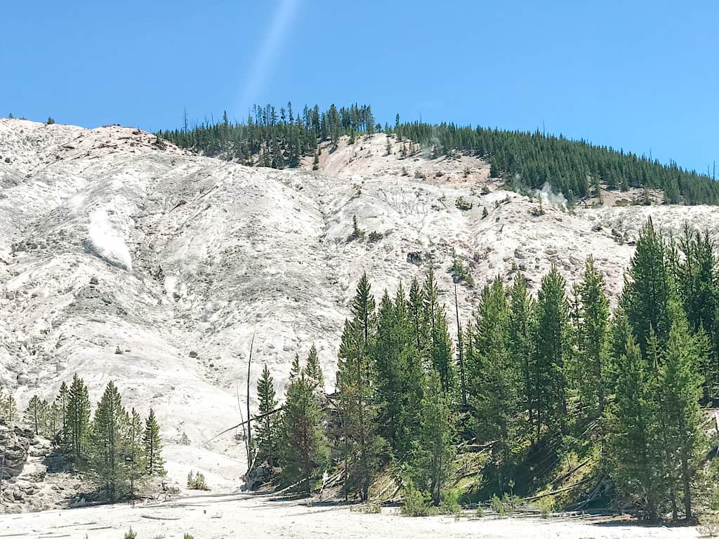 Roaring Mountain in Yellowstone 