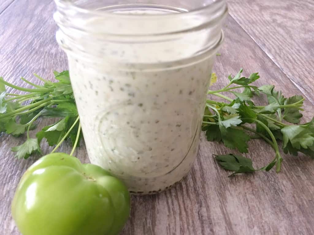 A jar of Cafe Rio Tomatillo Ranch