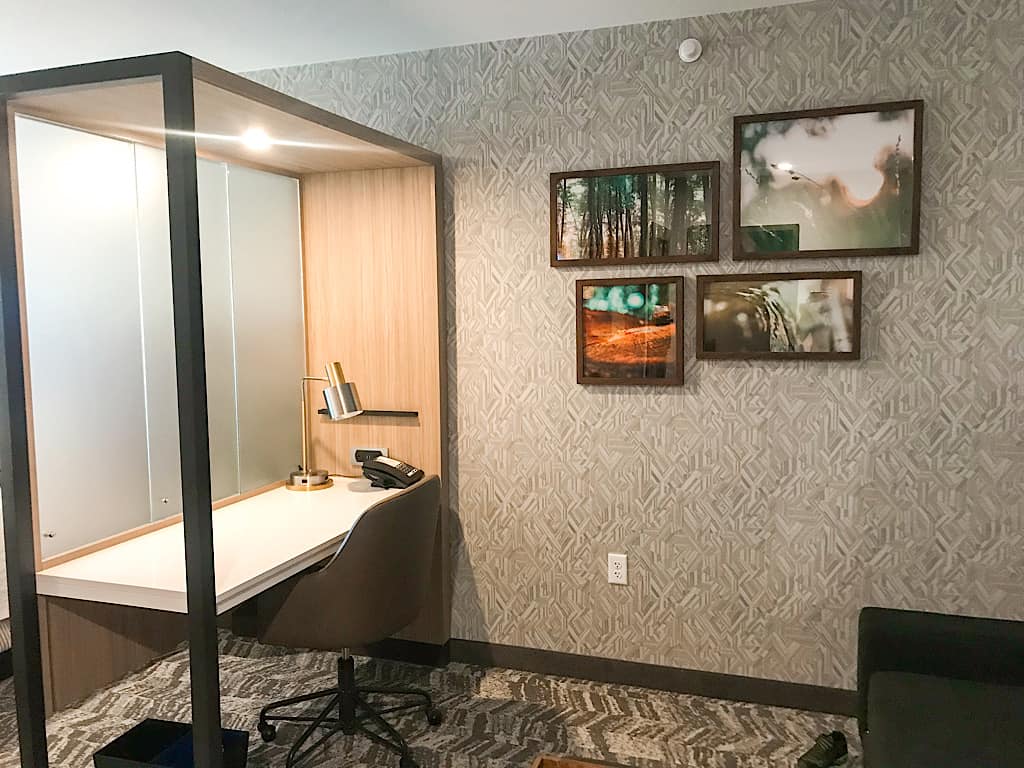 Desk area in King Suite at Springhill Suites Island Park near Yellowstone