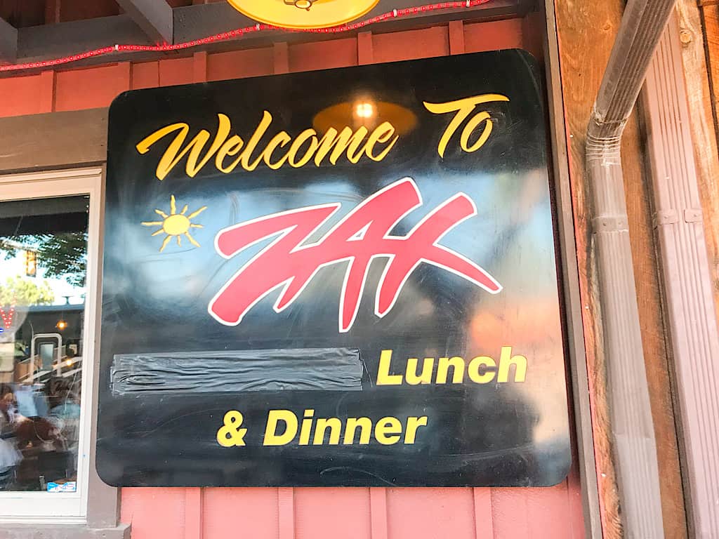 Entrance to Zax Restaurant in Moab