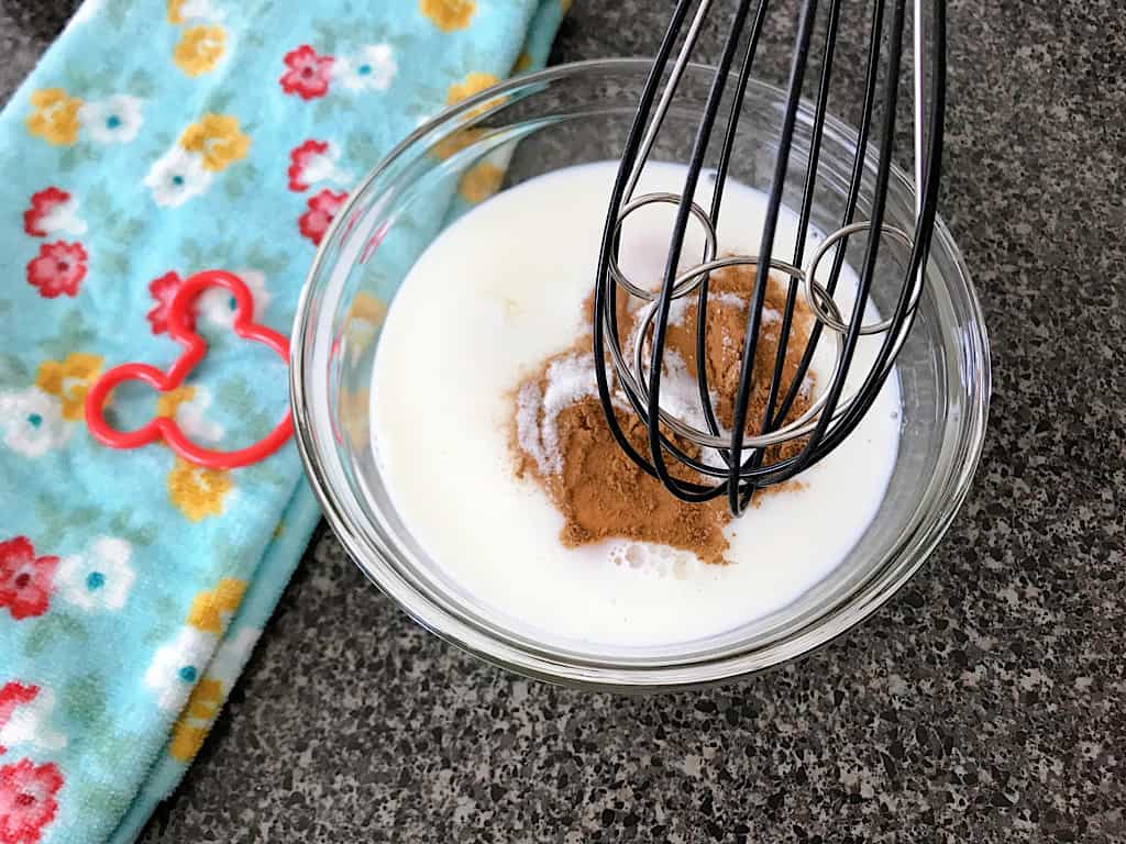 Tonga Toast Batter ingredients being whisked together