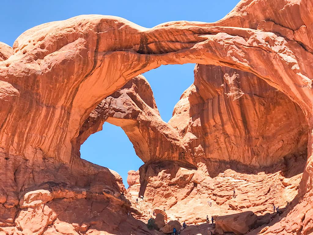 Double Arch in Arches National Park with kids