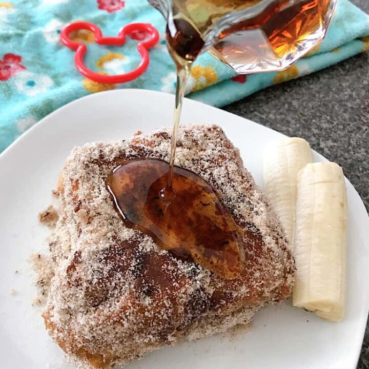 Syrup poured over Tonga Toast