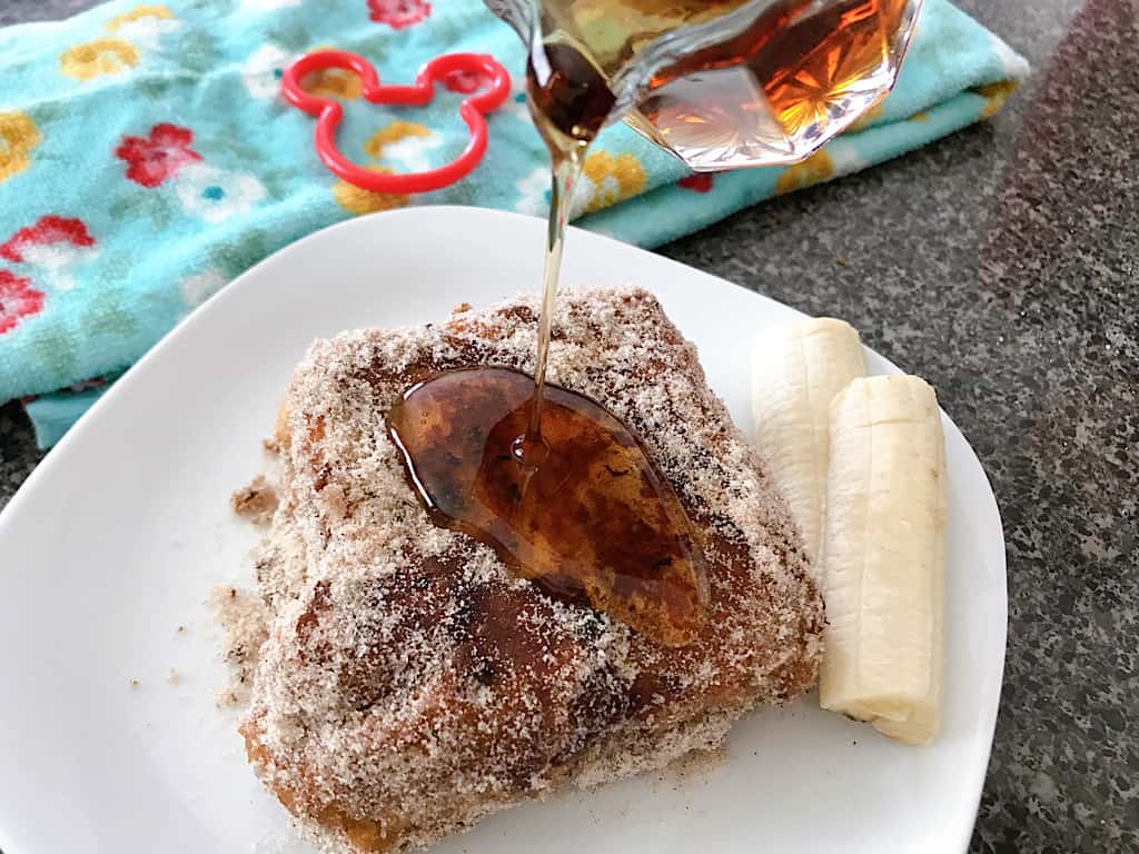 Syrup poured over Tonga Toast