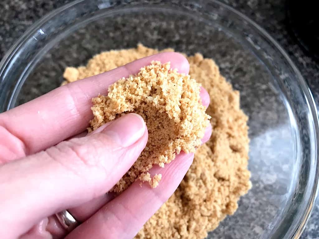 A handful of graham cracker crumbs.