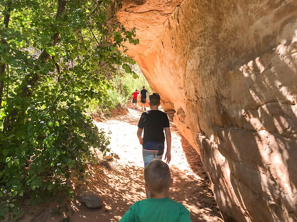 Kids on the Mill Creek Trail in Moab, Utah