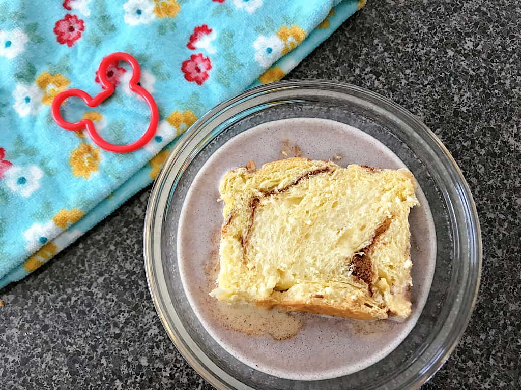 Dip the Tonga Toast in the batter, covering both sides.