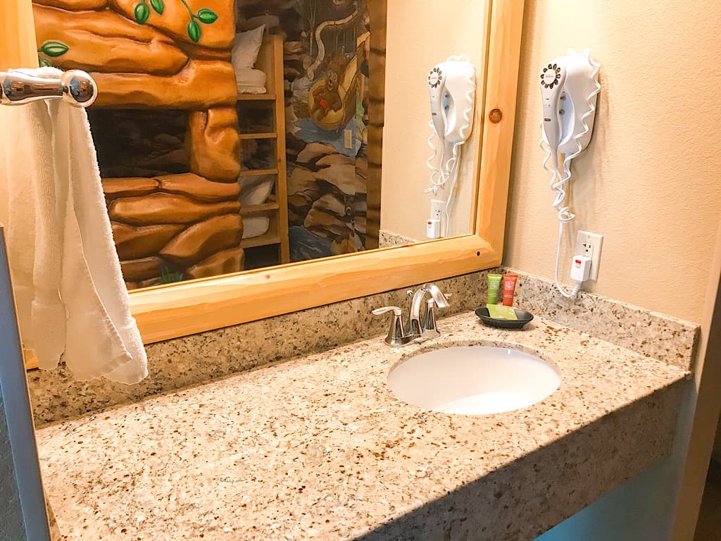 Vanity in Wolf Den Suite at Great Wolf Lodge