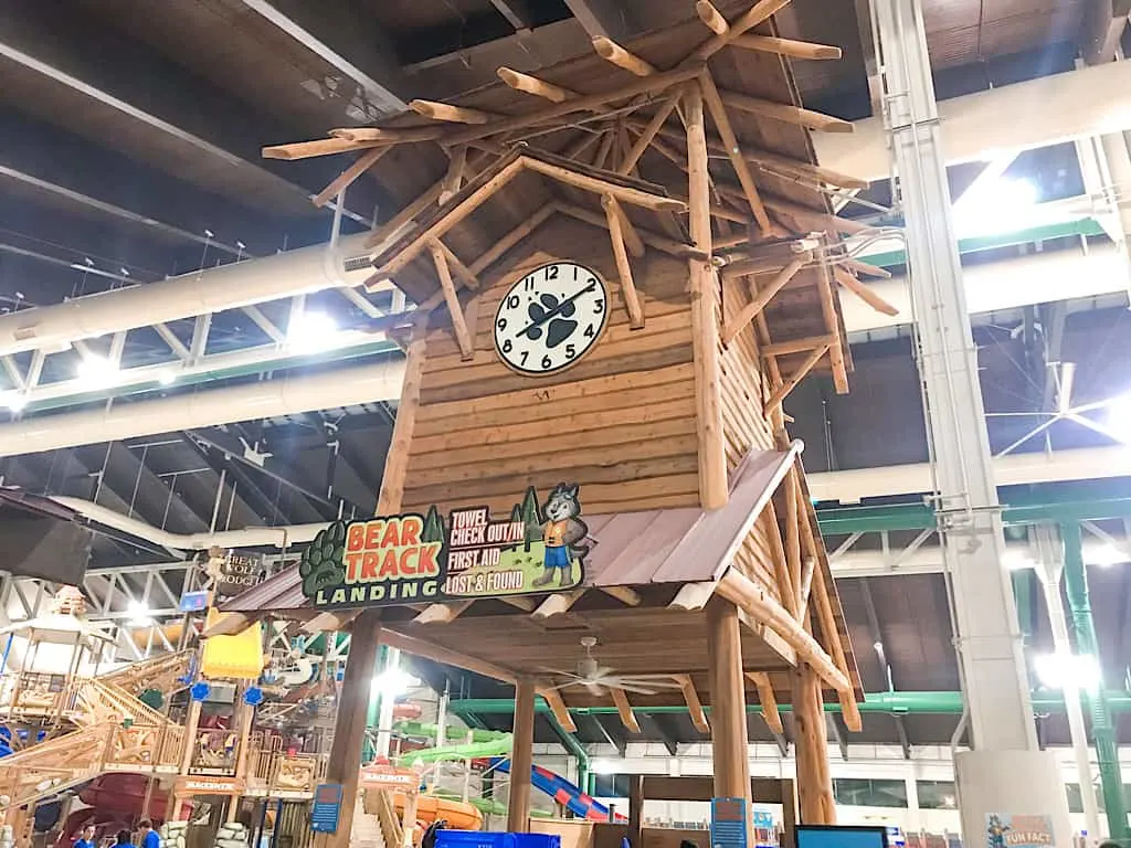 Clock Tower in the Great Wolf Lodge Water Park