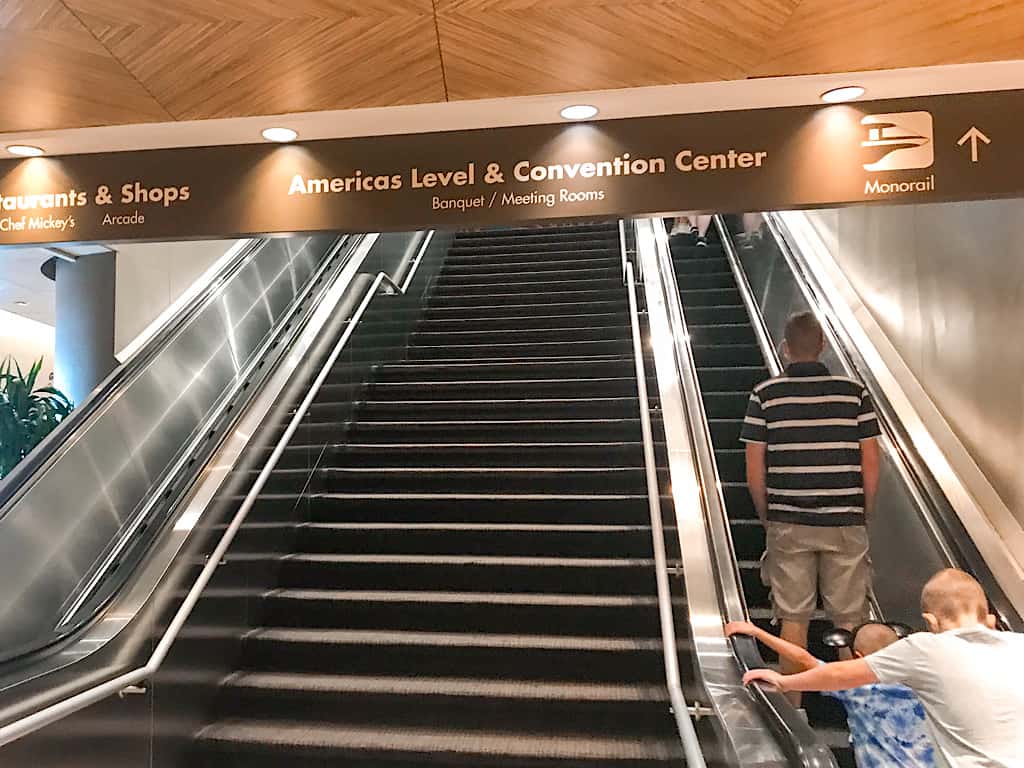 Escalator to Monorail at Disney's Contemporary Resort