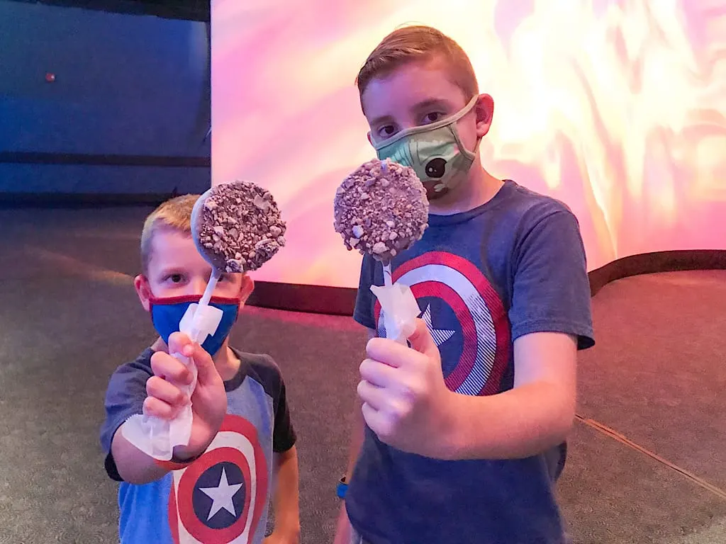 Kids eating Cake Pops at Disney World