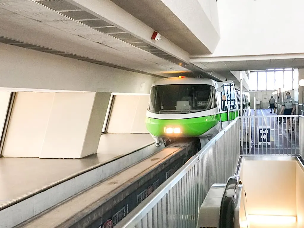 Monorail entering Disney's Contemporary Resort