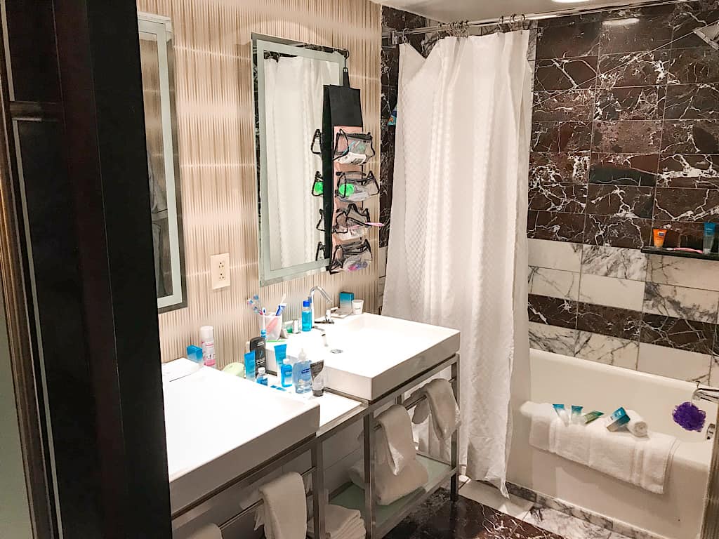 Disney's Contemporary Resort Garden Tower Bathroom with two sinks