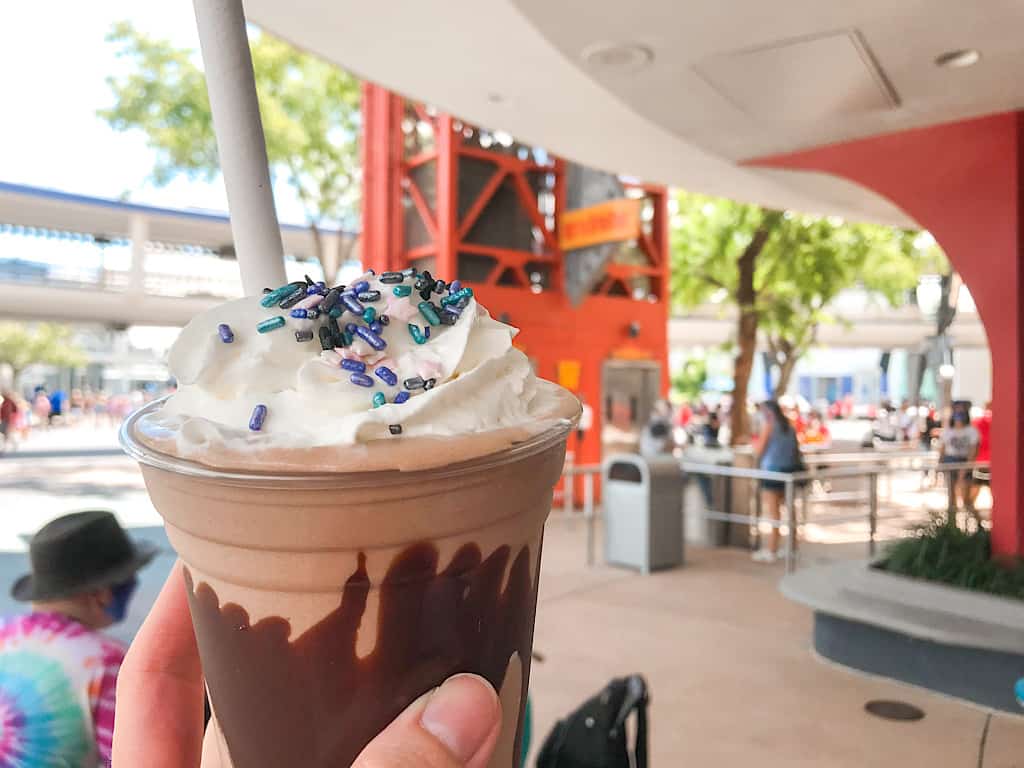 Chocolate shake from Auntie Gravity's Galactic Goodies at Disney World